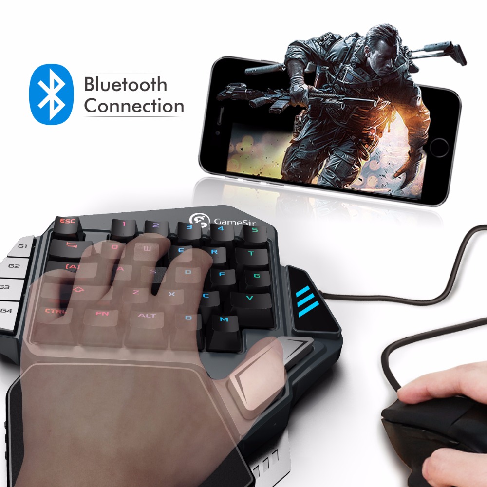 Bàn Phím Cơ GameSir Z1 Keypad Hỗ Trợ Chơi Game Pubg, Fortnite, Rules of Survival Moblie Bằng Chuột Và Bàn Phím Cho iPhone, Ipad và Android, PC! 